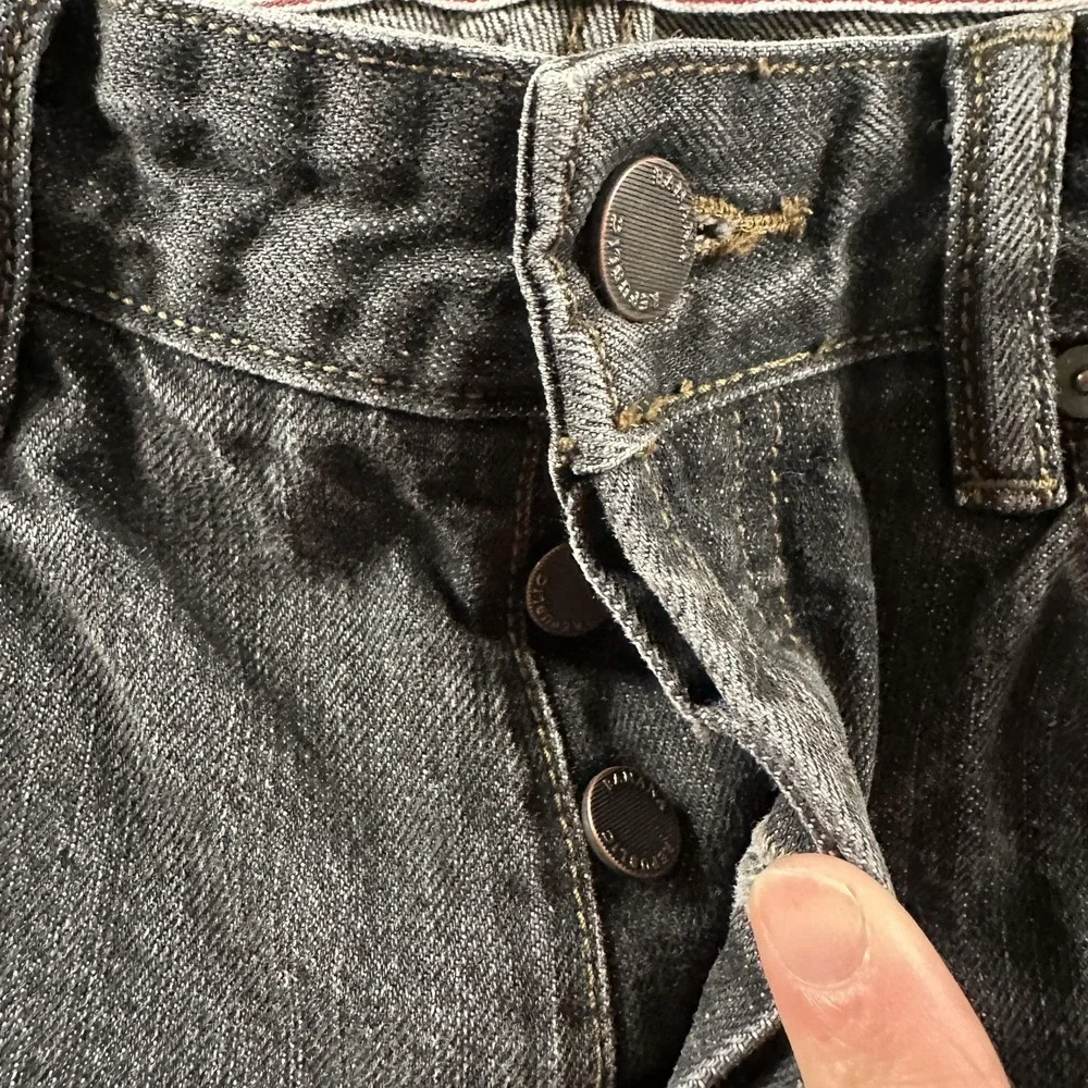 Banana Republic Selvedge Jeans Mens 32x30 Black Straight Kaihara Denim
